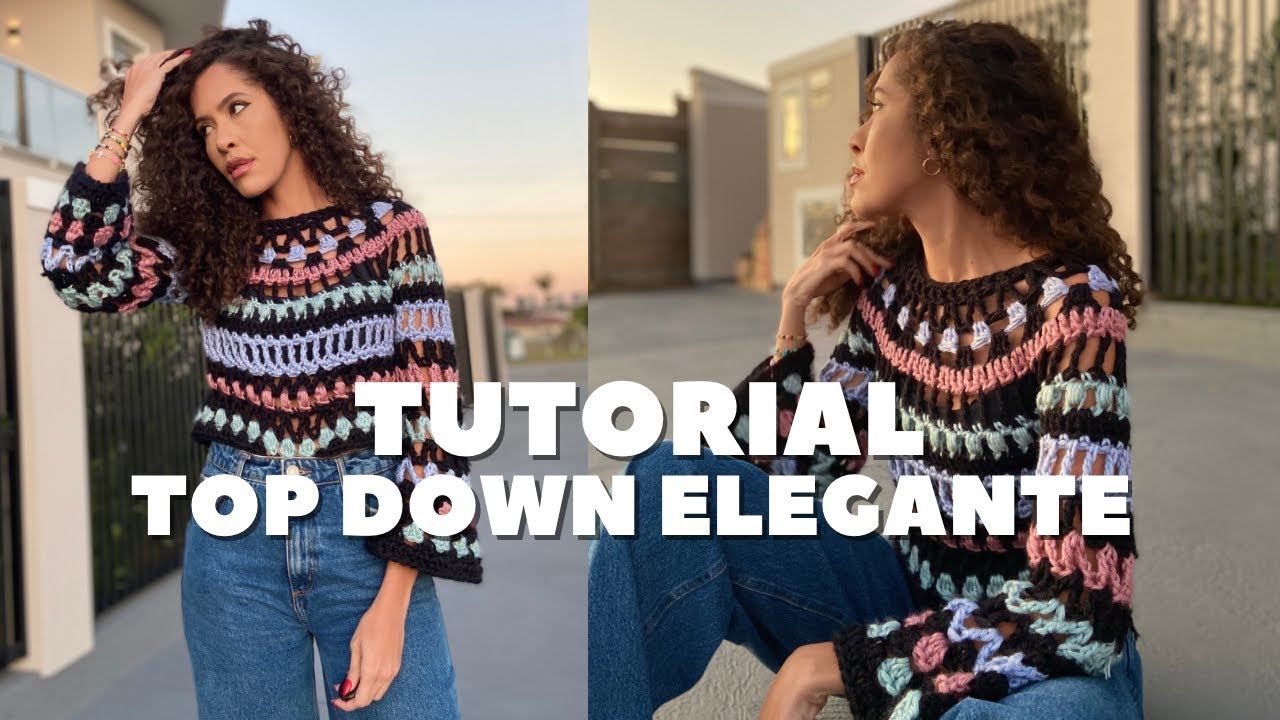 Blusa top down em crochê Camila Giulia |  feat @FiosPingouin