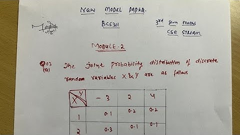 BCS301 MODULE 2 | Joint Probability Distribution