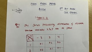BCS301 MODULE 2 | Joint Probability Distribution