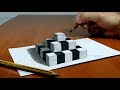 3D Trick Art on Paper Chess Pyramid