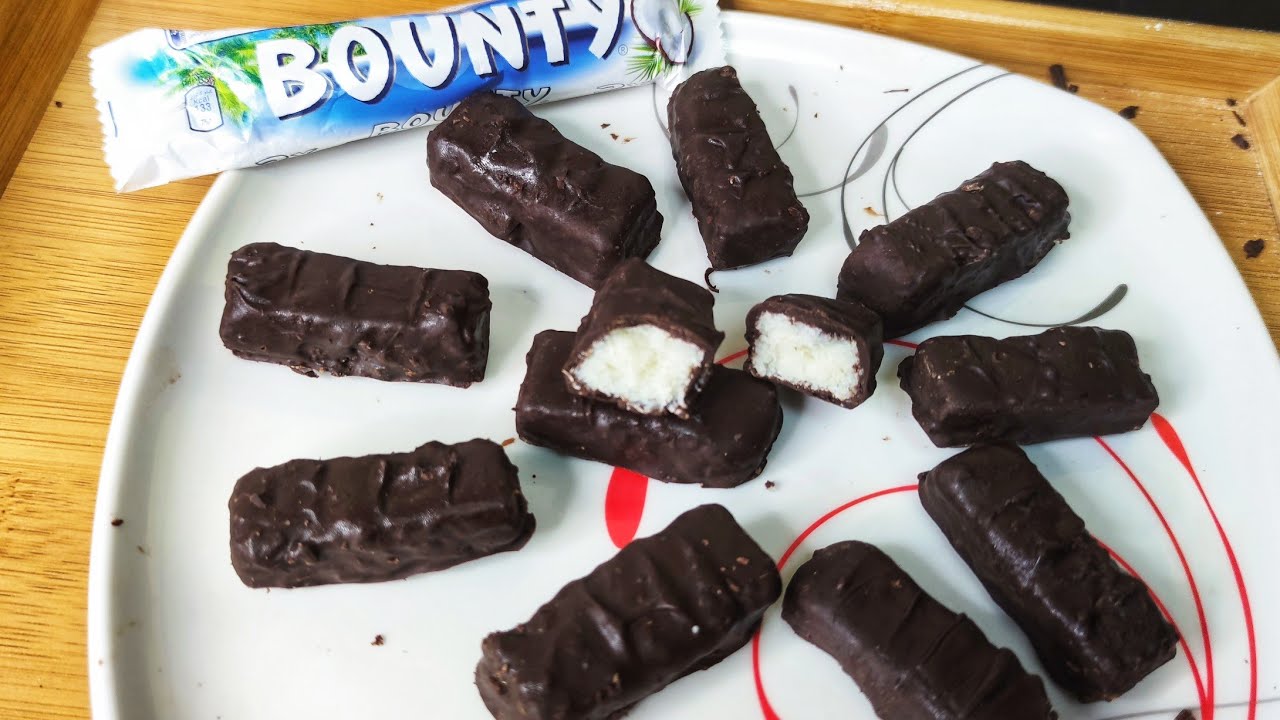 BOUNTY BAR THREE INGREDIENTS RECIPE COCONUT CHOCOLATE BARS HOW TO