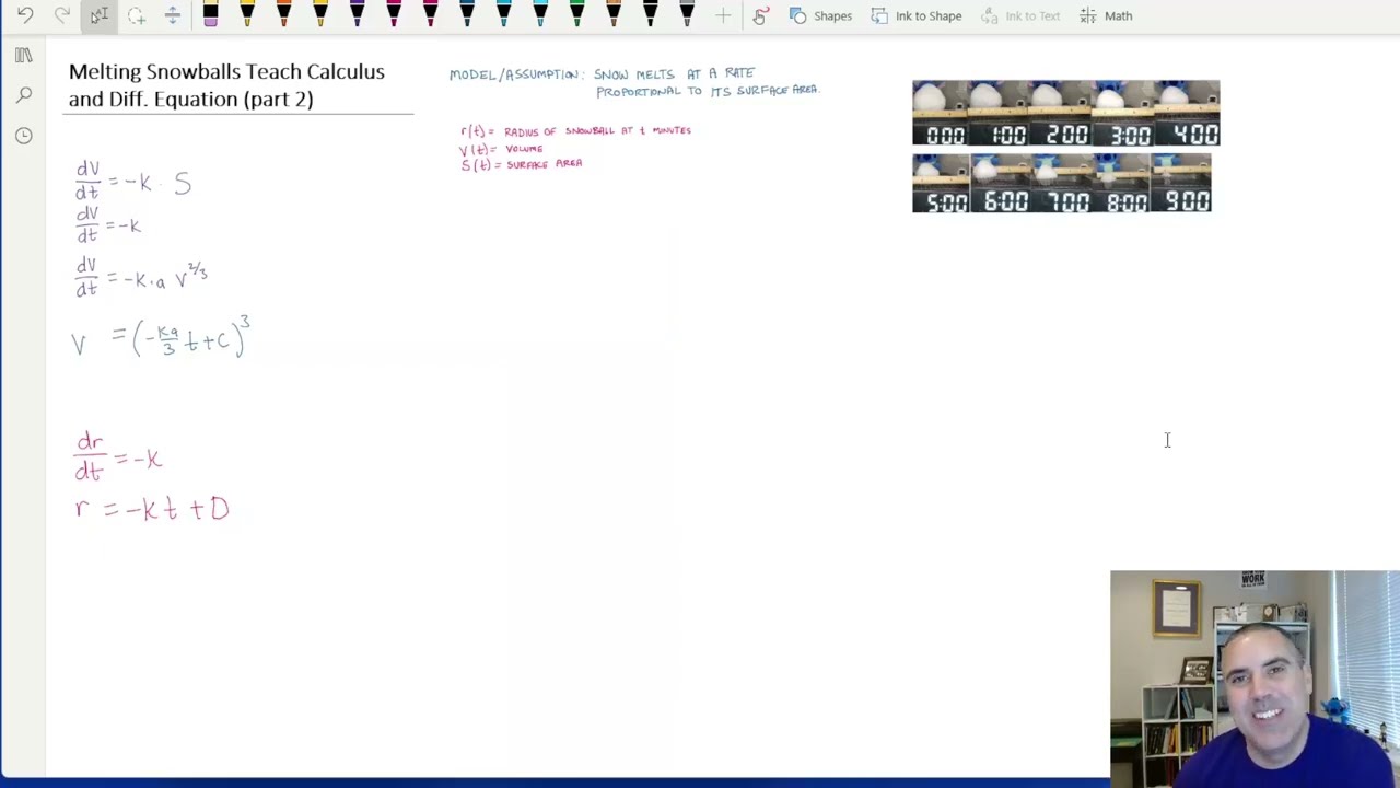 Тающие снежки обучают исчислению и дифференциальным уравнениям (часть 2)