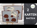 🍁 Karten basteln für Anfänger - Igelkarten zum Geburtstag mit Stanzern basteln  [Tutorial]