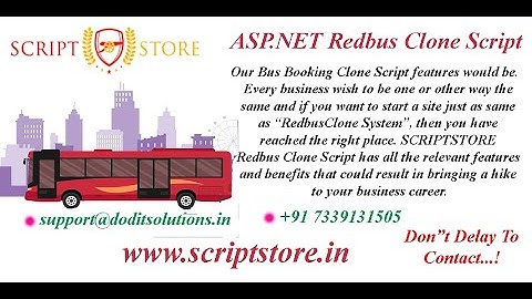 ASP.NET Redbus Clone Script - WEBSITE SCRIPTS