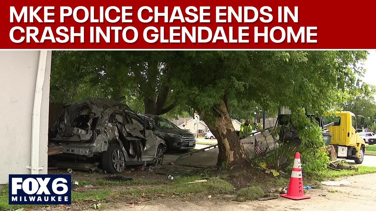 Police chase ends with crash into home | FOX6 News Milwaukee - YouTube