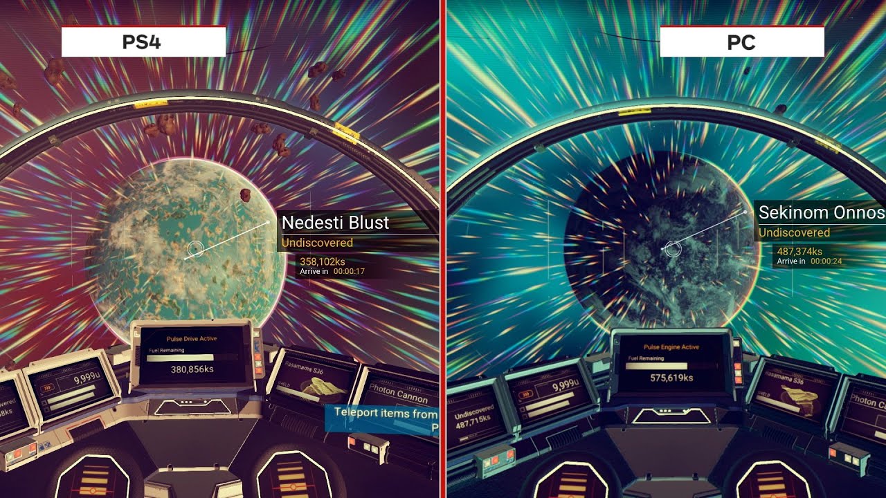 Man's Sky Graphics Comparison PS4 vs. PC - YouTube