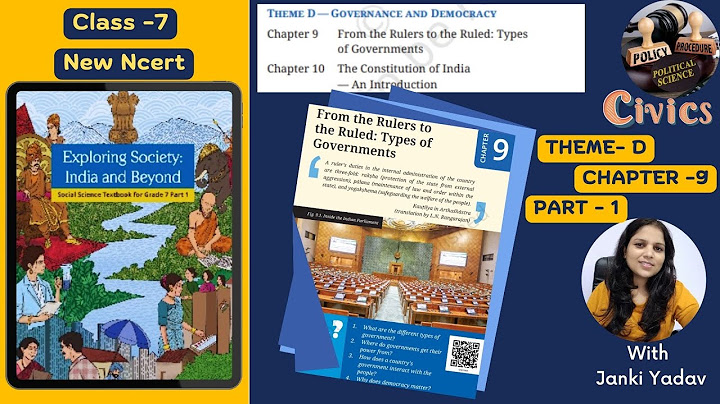 Chapter 9|From the Rulers to the Ruled:Types of Governments|Class 7|PART-1 |SST:Exploring Society