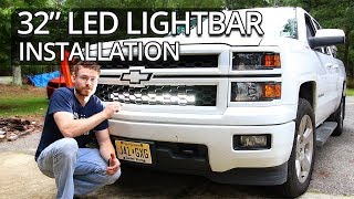 How to Install and Wire Auxbeam LED Light Bar behind 20142018 Silverado Sierra Grille