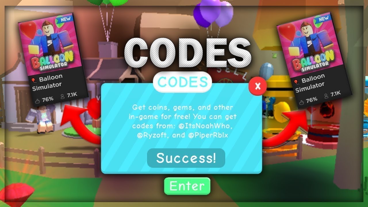 Codes In Balloon Simulator Roblox