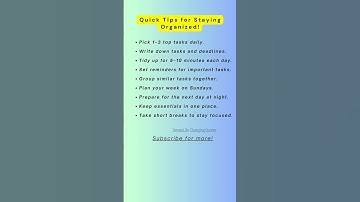 Quick Tips for Staying Organized | Daily Life Hacks! #productivityhacks #simpletips