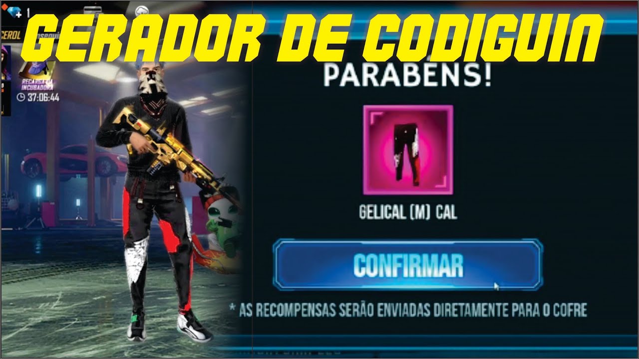 CORRE! GERADOR DE CODIGUIN RARO😱! CONSEGUIR CODIGUIN DA CALÇA ANGELICAL  VERMELHA GRATÍS FREE FIRE FF 