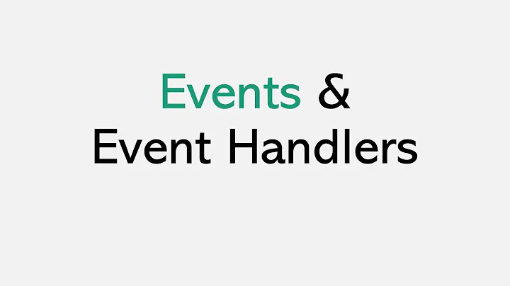 Events and Event handlers