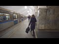 Russia, Moscow, Metro ride from Октя́брьская to Парк культу́ры