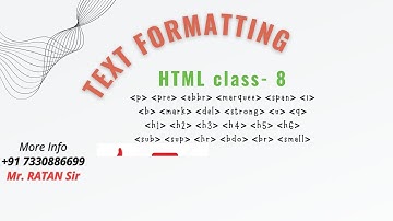 HTML Classes || UI Technologies || CLASS-8 HTML Text Formatting Tags || Mr. Ratan Sir