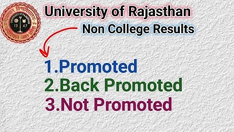 B.A Non college result/promoted/back promoted/not promoted/result