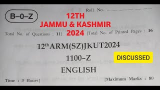 jkbose todays 12th english paper 2024 😱| solved | jkbose 12th english paper 2024 screenshot 1