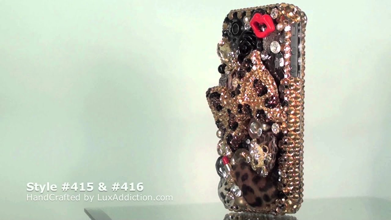 3D Swarovski crystal Leopard design bling case for iphone 4 4s
