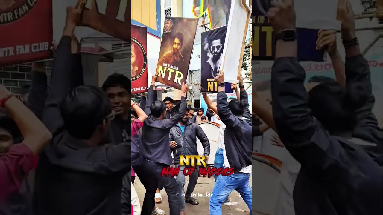 War 2 mass celebrations by Bangalore NTR fans 
