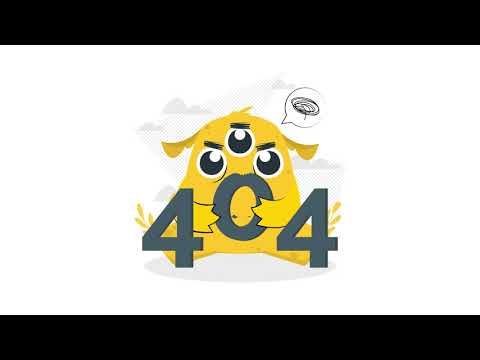 404 Error motion - cute monster concept