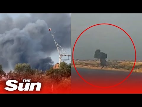 Russian military plane explodes in fireball after crashing over a cliff in Crimea