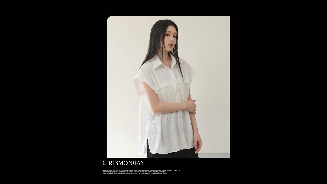 優雅層次拼接小飛袖襯衫