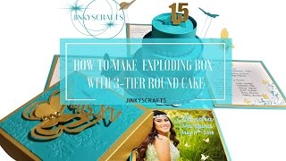 How To Make Exploding Box Invitation with 3-Tier Round Cake