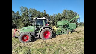 Dreschen 2023 mit John Deere 360 / Gezogener Mähdrescher / Alte Landtechnik