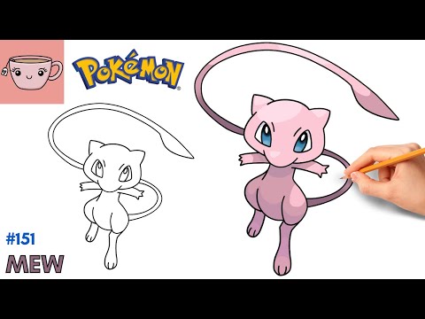 How To Draw Mew  Pokemon 151  Cute Easy Step By Step Drawing Tutorial