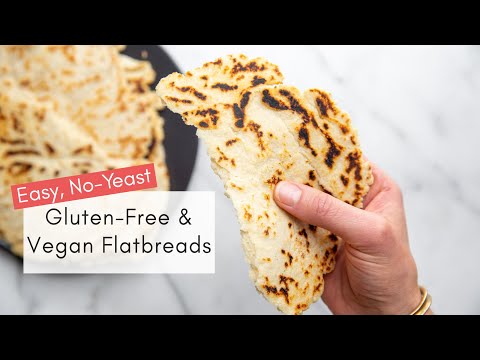 Tender &amp; Flaky Gluten Free Vegan Flatbreads (No-Yeast Naan Breads!)