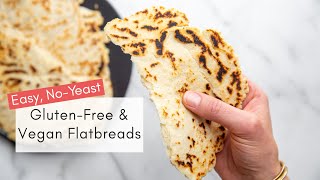 Tender & Flaky Gluten Free Vegan Flatbreads (NoYeast Naan Breads!)