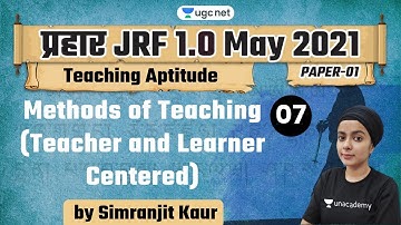 10:00 AM - JRF 1.0 May 2021 | Teaching Aptitude by Simranjit Kaur | Methods of Teaching