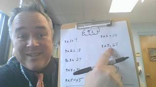Studying Patterns in Multiples of 9 (about 3rd Grade)
