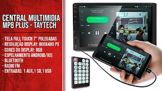 Central Multimidia Mp8 Plus 7 Polegadas Bluetooth Usb Mp3 Com Espelhamento TayTech