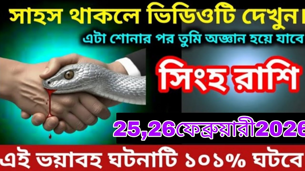 সিংহ রাশি ⚠️ সাহস থাকলে ভিডিওটি দেখুন! ২৫-২৬ ফেব্রুয়ারি বড় বিশ্বাসঘাতকতা ফাঁস হবে Singh Rashi 
