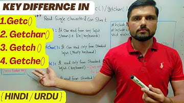 Input Functions in C || getc(), getchar(), getch() and getche() ||  {Urdu/Hindi} || Lec 3.6