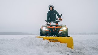 Iron Baltic plastic snow plow blade in action