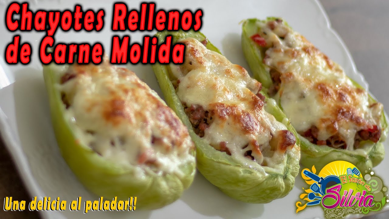 Chayotes Rellenos de Carne Molida - ElSazóndeSilvia - YouTube