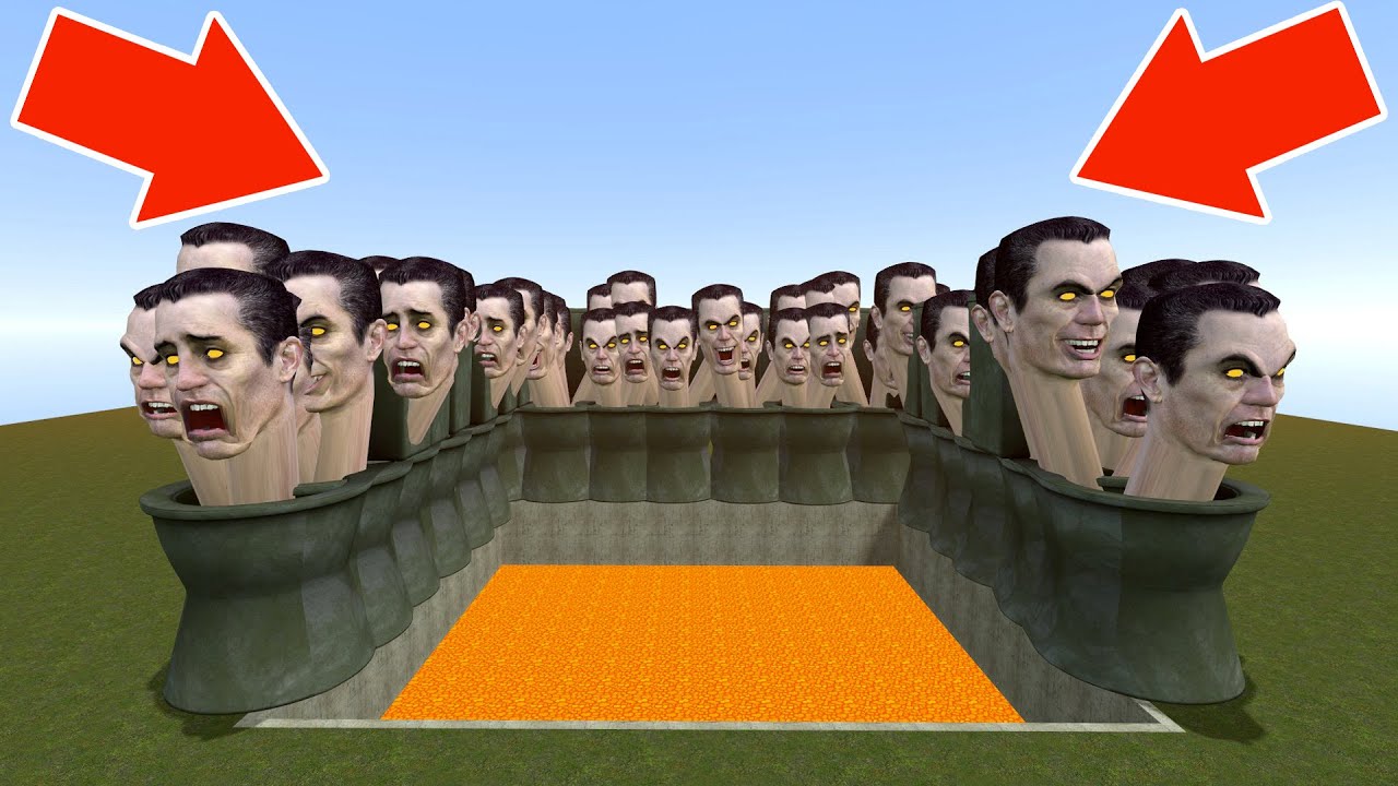 Спартанец пинает все новые мемы про туалеты Skibidi в гигантской лавовой яме #7 — Garry's Mod