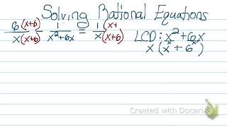 Solving Rational Equations 3