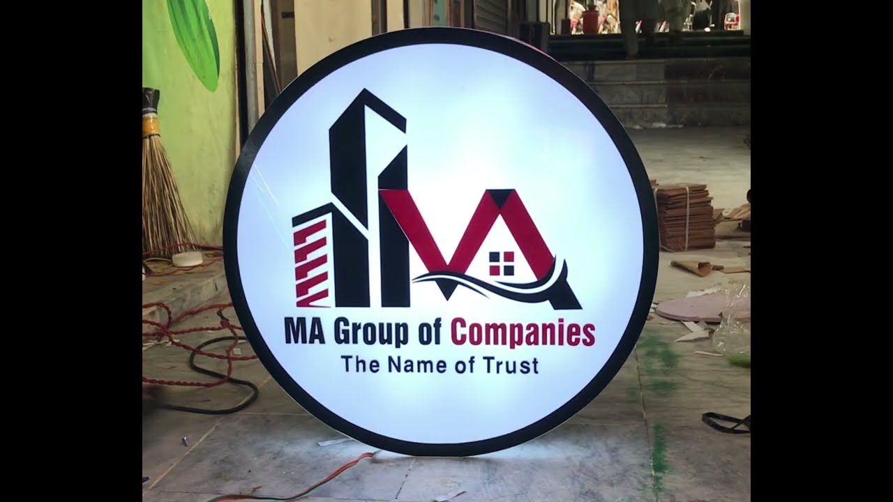 Round 3D led signboard making #Diamondshields3dsign