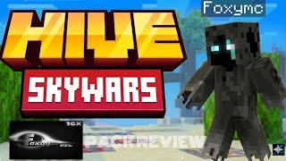 FOXYMC 16x pack review in hive skywars || kills montage|| FOXYMC 🔥