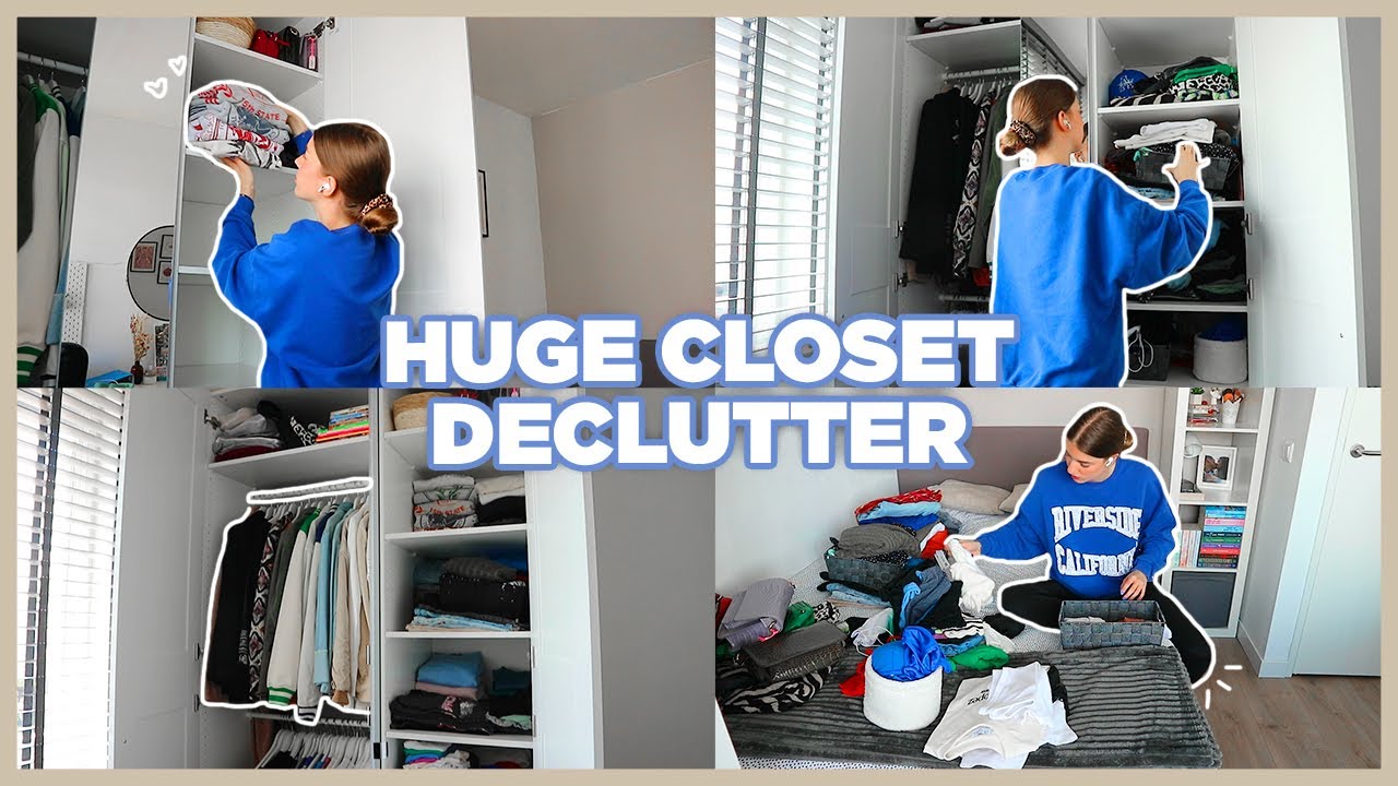 HUGE CLOSET CLEANOUT 🧼 🌸 deep cleaning, decluttering & organizing - YouTube