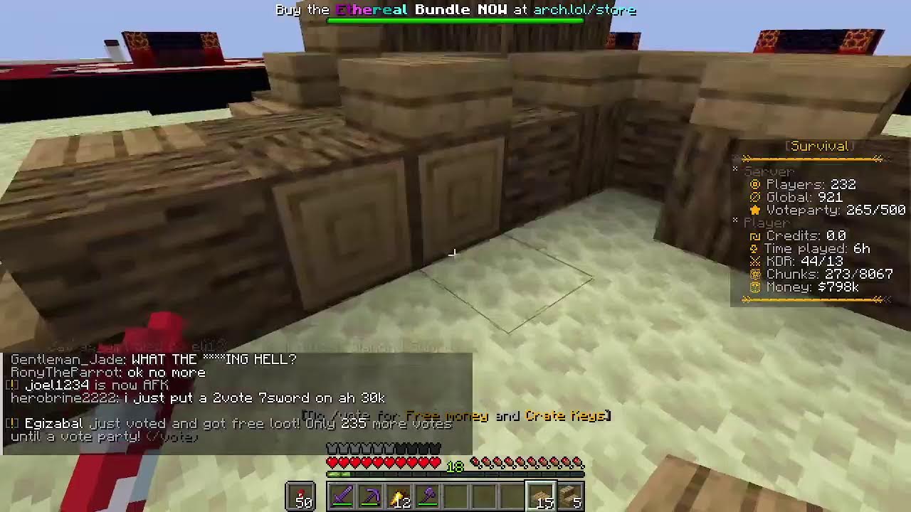 ARCHMC gameplay  (making giant end portal)