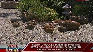 Mga bato mula sa baybaying dagat ng bayan ng Luna, pangunahing kabuhayan ng ilang residente