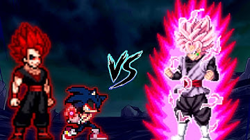 Evil Goku TP V3 OP (AF) & Sonic exe V2 OP (AF) VS Goku Black Purgation OP in Jumpforce Mugen