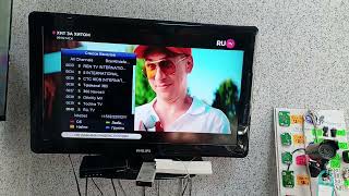 Бесплатные каналы HD BOX S1 Combo  DVB S2 + DVB T2 тест обзор бюджетного  комбо ресивера.