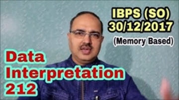 Data Interpretation Questions-212 IBPS SO (Specialist Officers) 30/12/2017 Memory Based #Amar Sir