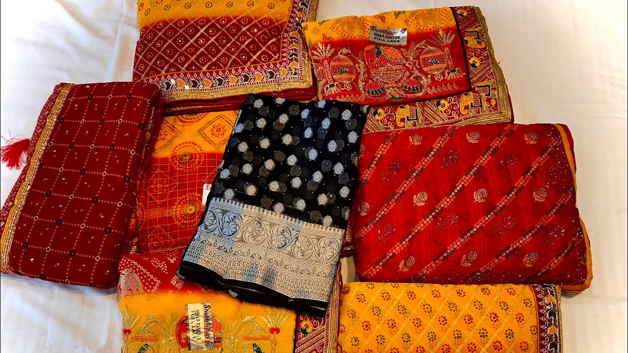 दुर्गा पूजा स्पेशल🛍️बाँधनी-चुनरी साड़ी 2025!Home Delivery 