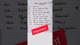 medical coding basics #abbrevations #medicalcoding #shorts