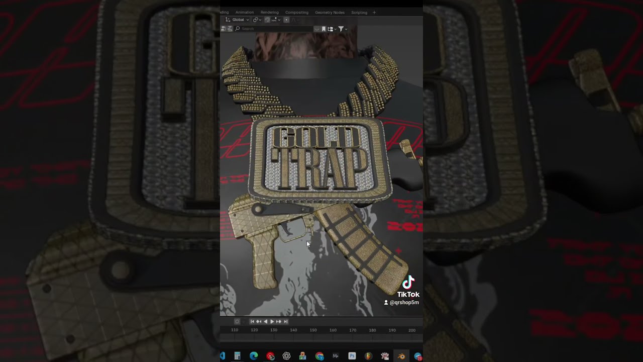 Cadena FiveM GOLD TRAP Fivem Gta5 Roleplay Blender 3d